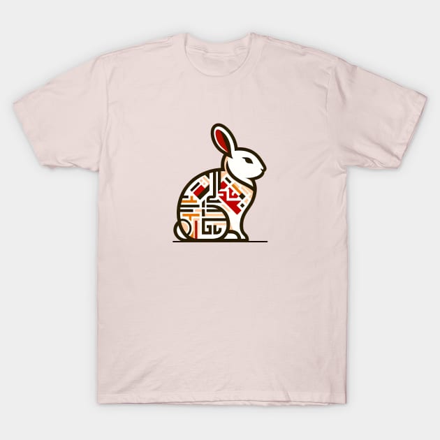 Rabbit Tribal Art T-Shirt by deanisadea21